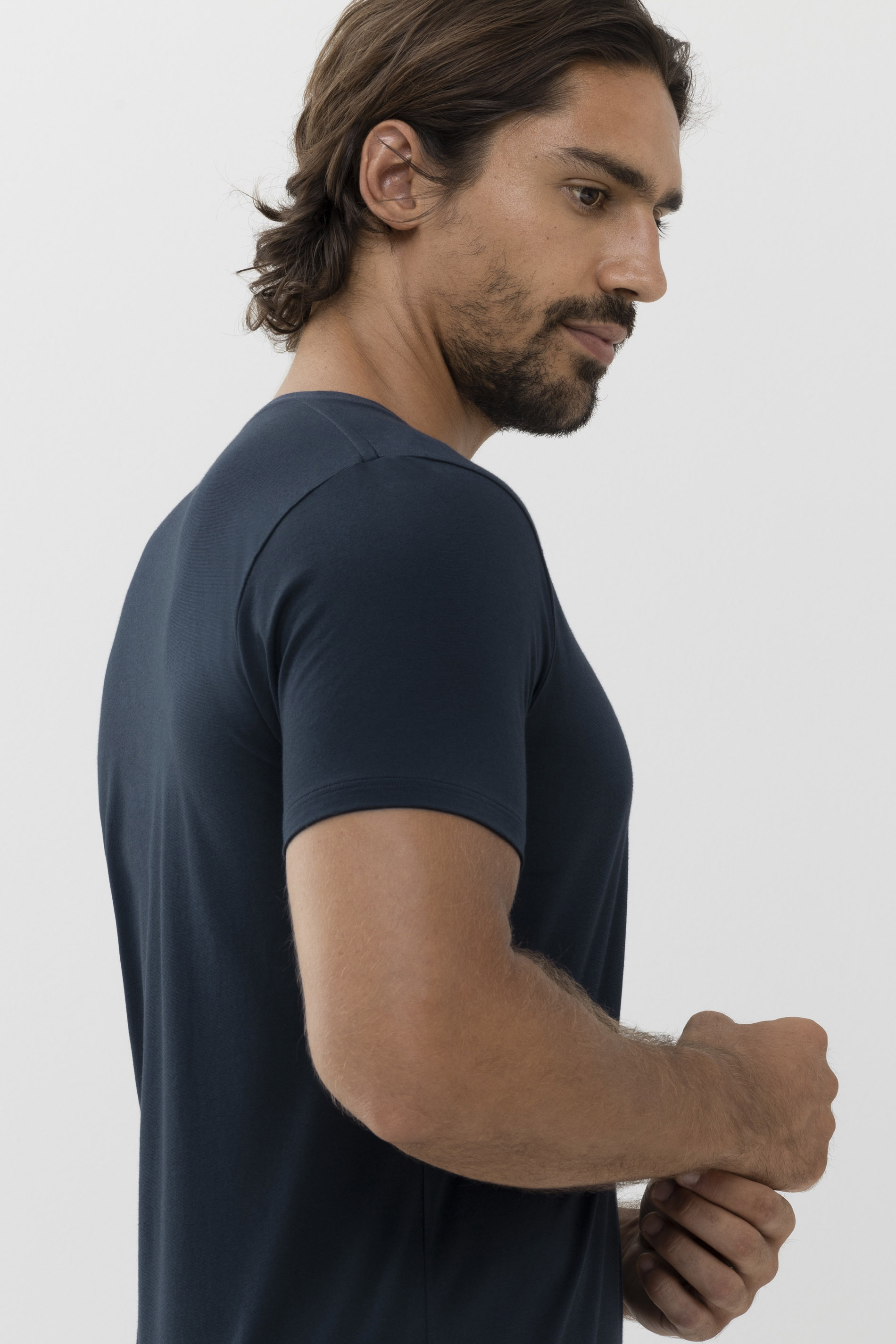 MEY (Dry Cotton) Футболка с V-образным вырезом «Yacht blue»