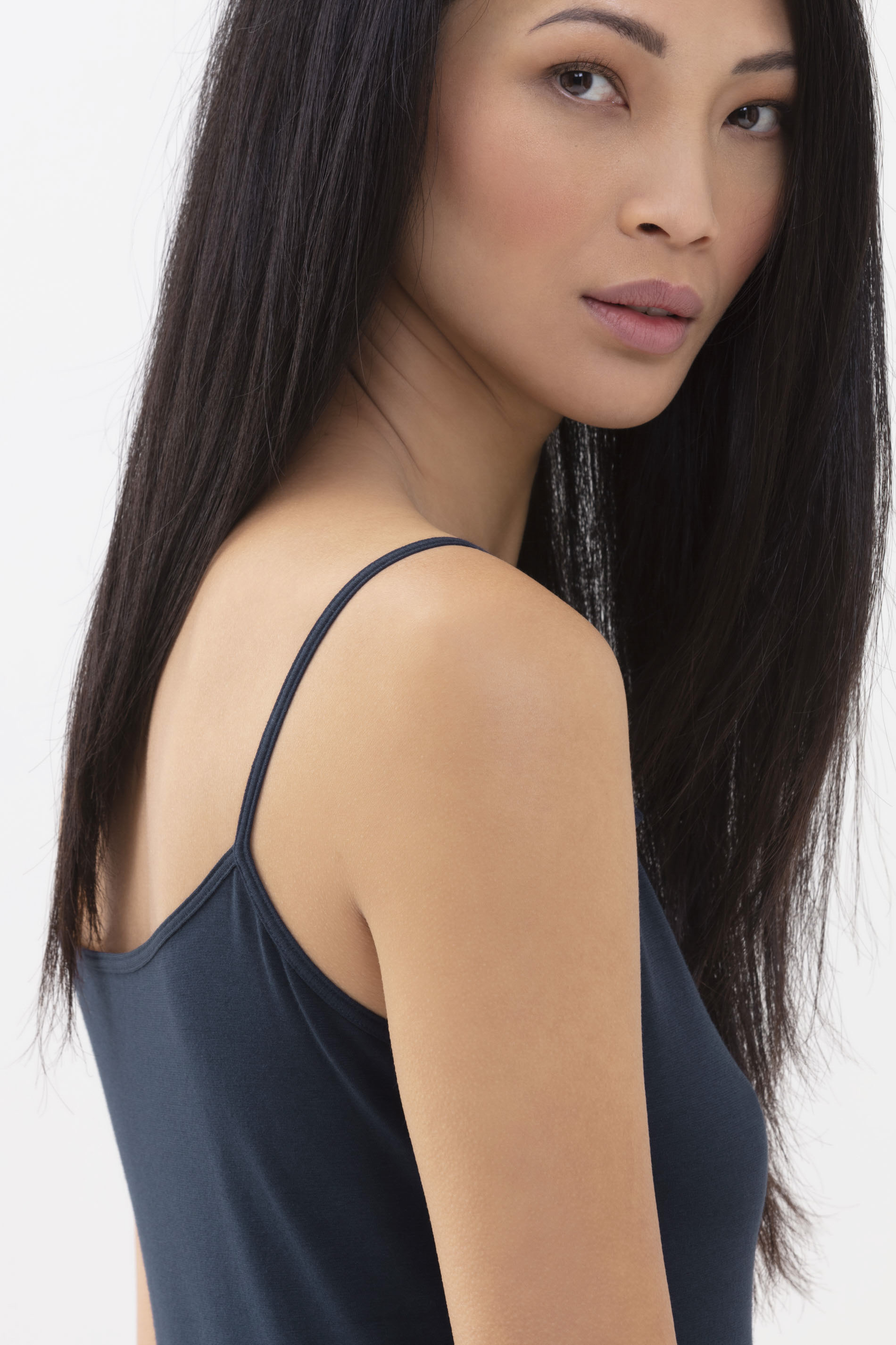 MEY (Cotton pure) Майка на тонких бретелях «Night blue»