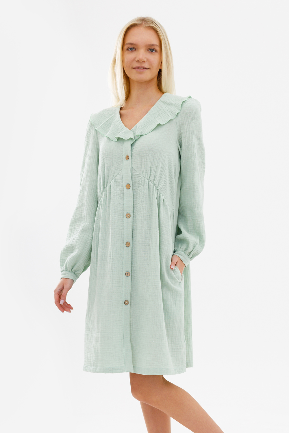 Платье с подрезом «Травяной чай»