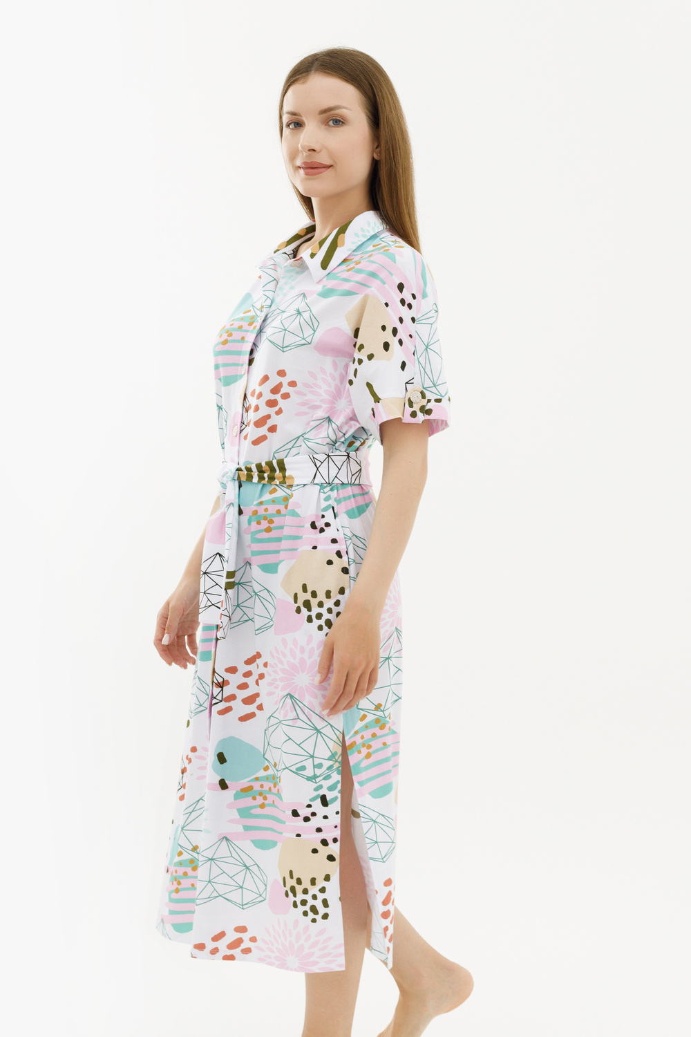 Платье на пуговицах «Color Mix»