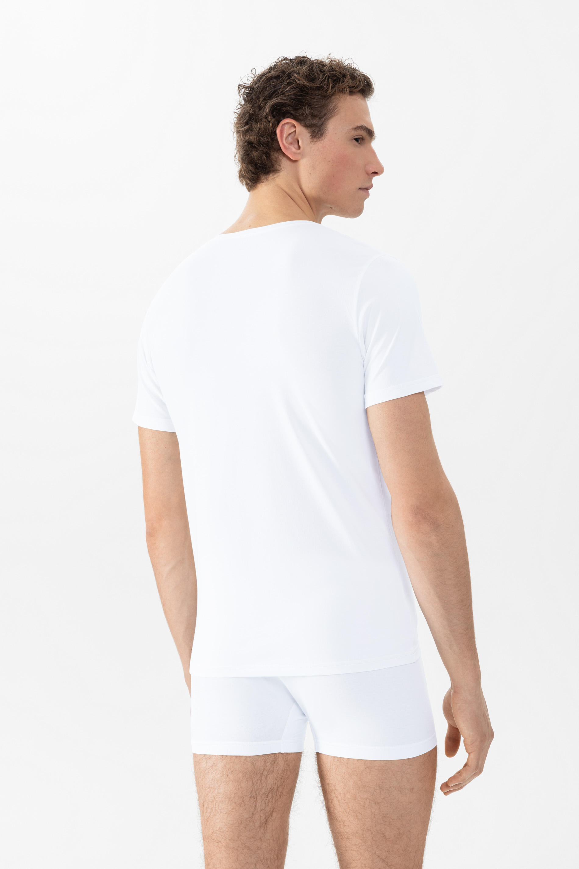 MEY (Comfort cotton) Mужская футболка-подрубашник «White»