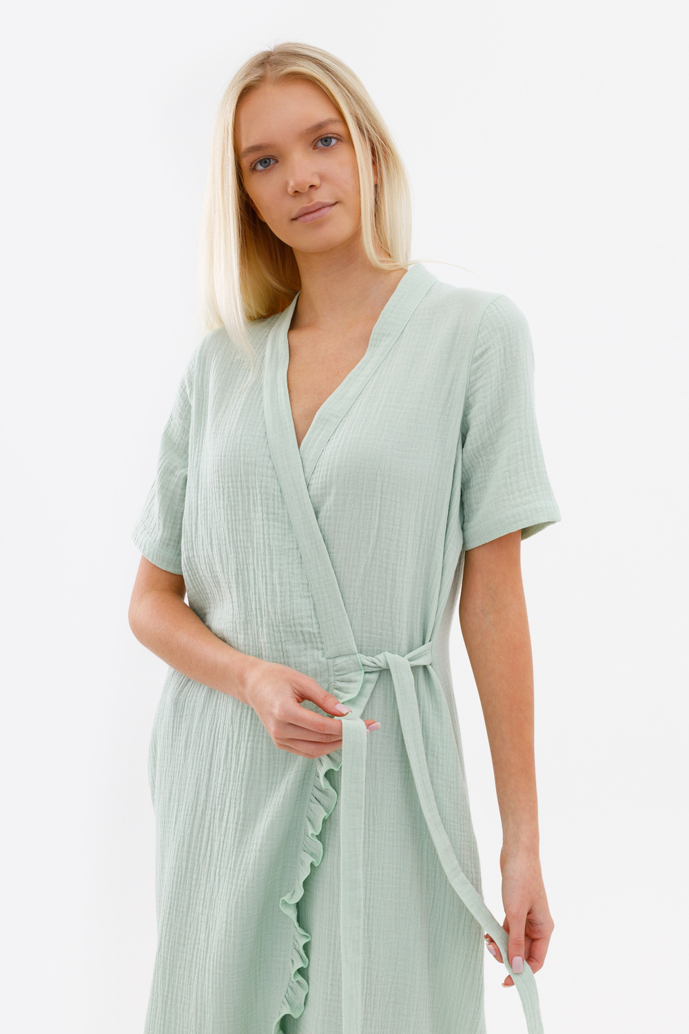 Платье с рюшей «Травяной чай»