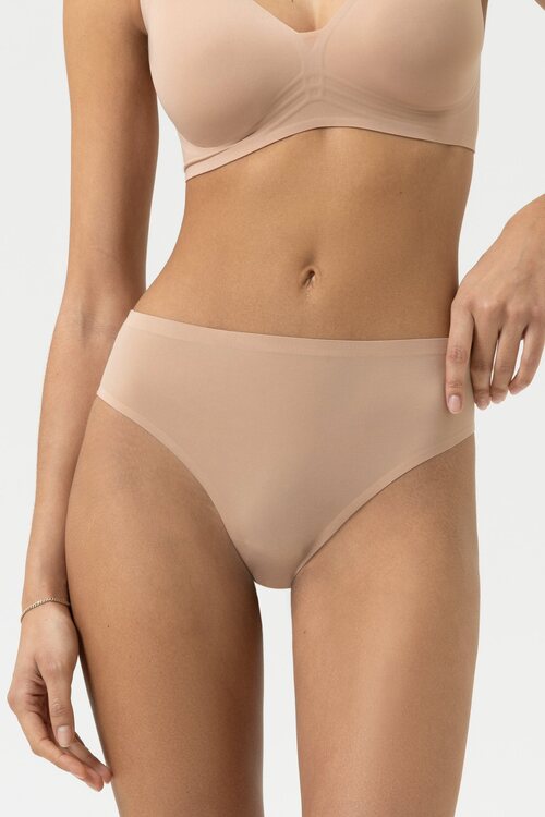 MEY (Simply better invisibles) Трусы thong с выс. талией «Cream tan»