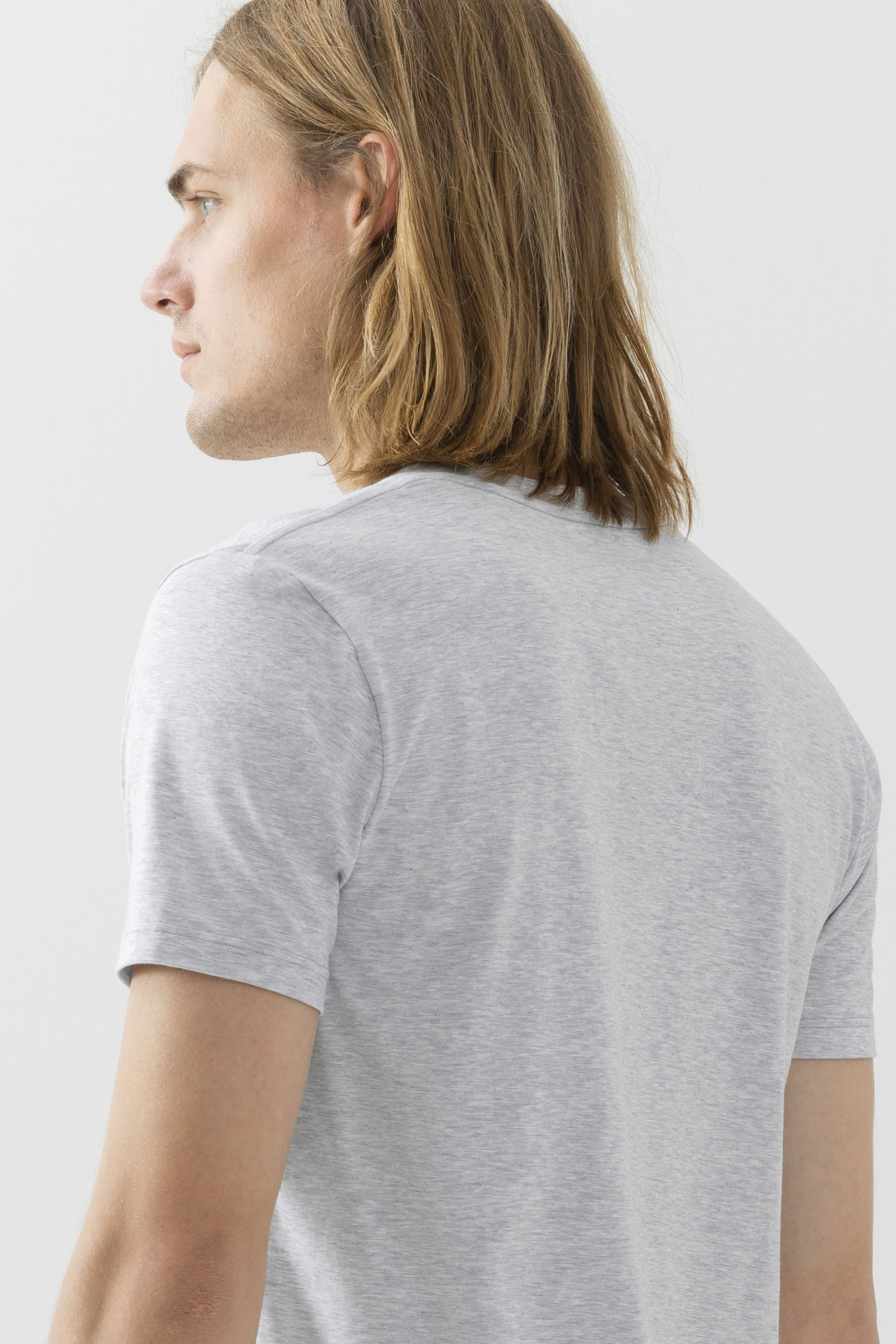 MEY (Dry Cotton) Футболка с V вырезом «Light grey melange»