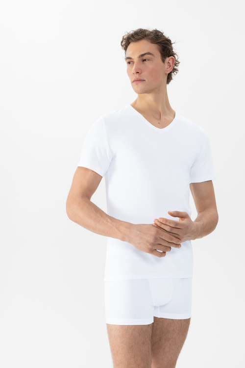 MEY (Comfort cotton) Mужская футболка-подрубашник «White»