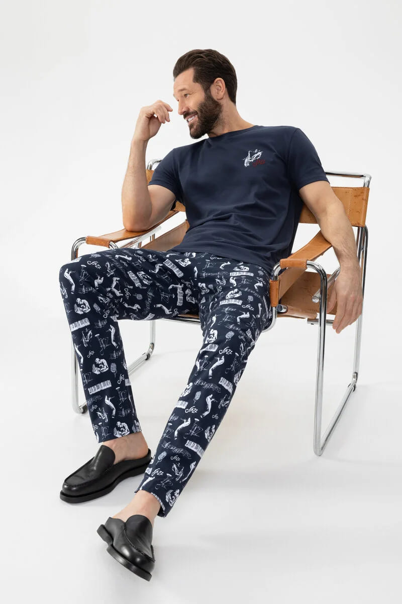 MEY (Jazz Music) Брюки хлопковые «Yacht blue»