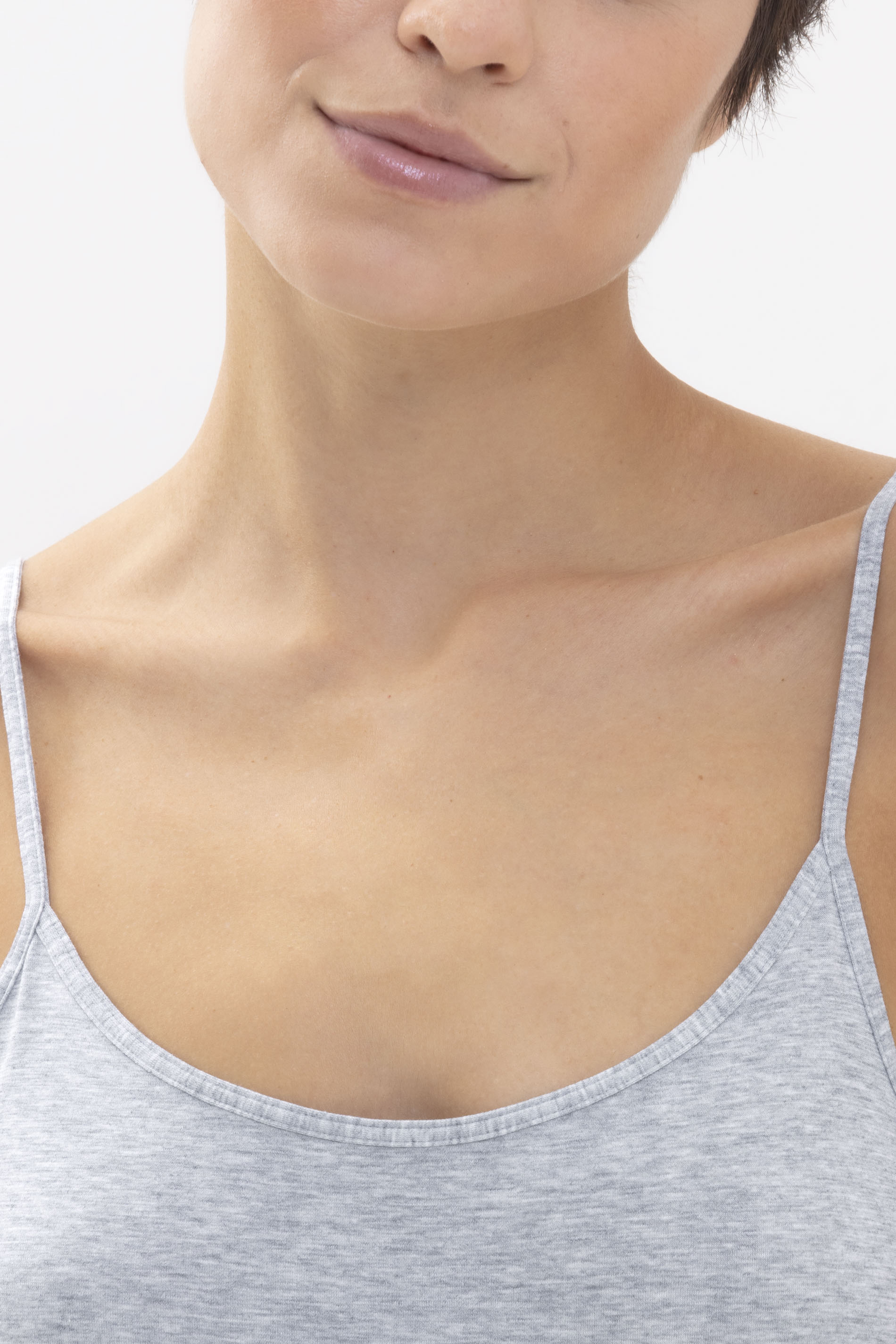 MEY (Cotton pure) Майка на тонких бретелях «Grey melange»