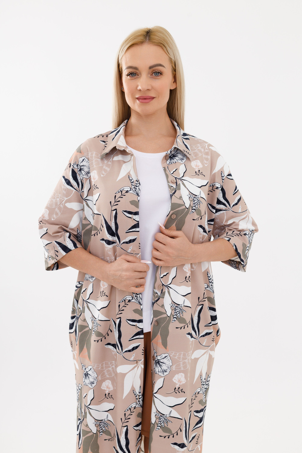 Платье-рубашка «Орнамент тишины»