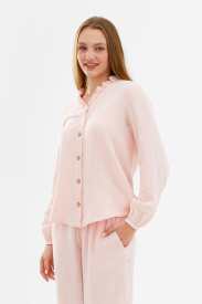 Рубашка с рюшей «Розовый налив»