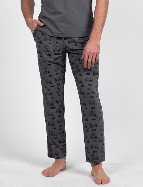Мужские брюки с принтом «Angry pug»