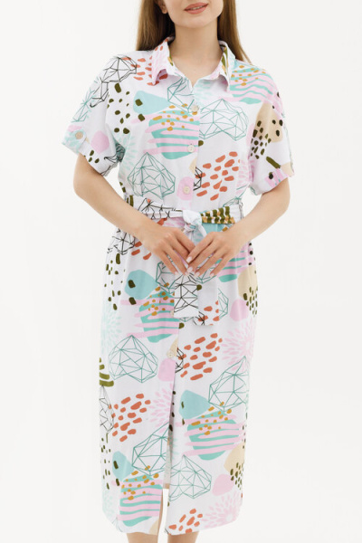 Платье на пуговицах «Color Mix»