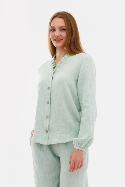 Рубашка с рюшей «Травяной чай»