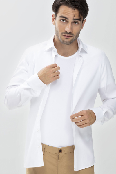 MEY (Dry Cotton) Mужская футболка-подрубашник «White»