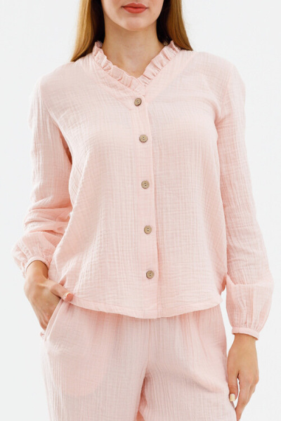 Рубашка с рюшей «Розовый налив»