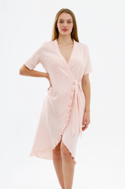 Платье с рюшей «Розовый налив»