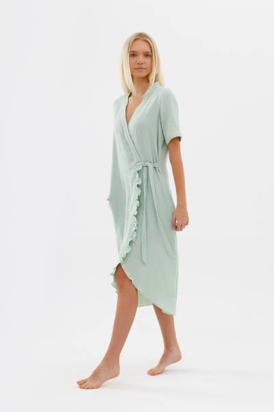 Платье с рюшей «Травяной чай»