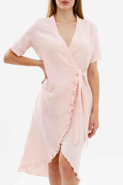 Платье с рюшей «Розовый налив»