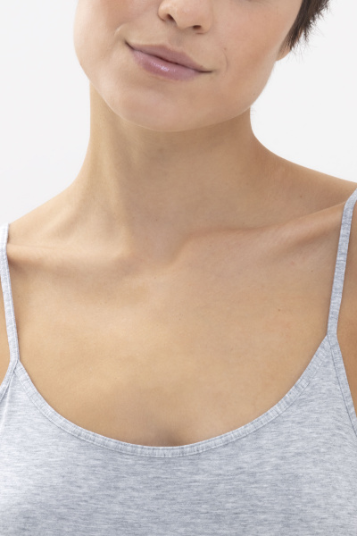 MEY (Cotton pure) Майка на тонких бретелях «Grey melange»