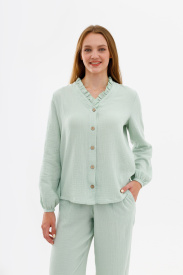 Рубашка с рюшей «Травяной чай»