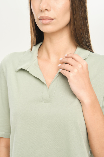 Футболка с воротником  «Nile green»